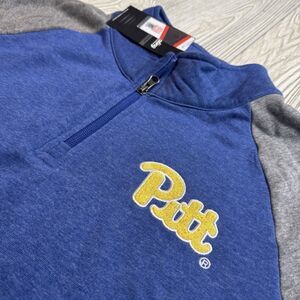 Pitt Panthers I/4 Zip Pullover Men’s XXL Fleece Logo Blue Gray Captivating New